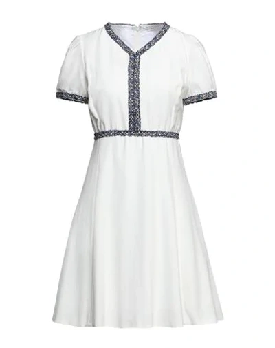 Sandro Reyan Tweed-trimmed Faille Mini Dress In White