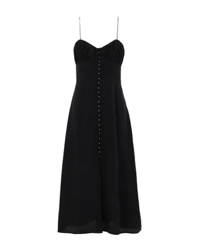 The Kooples Embellished Silk Midi Dress In Black