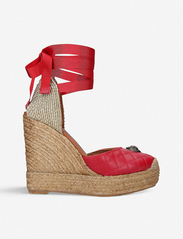 red espadrille wedge sandals