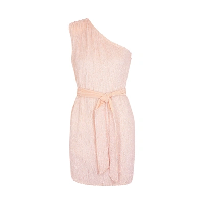 Retroféte Ella Pink One-shoulder Sequin Mini Dress In Light Pink