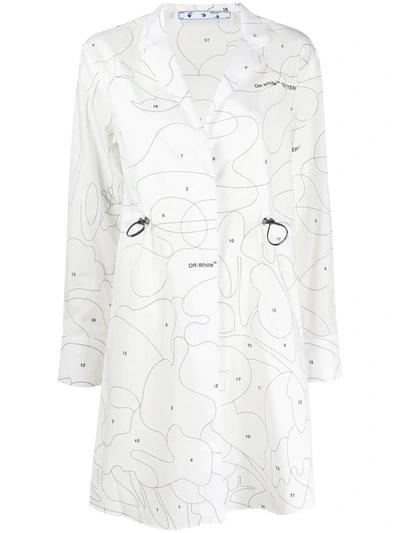 Off-white Puzzle Coulisse Shirt Dress In White Black