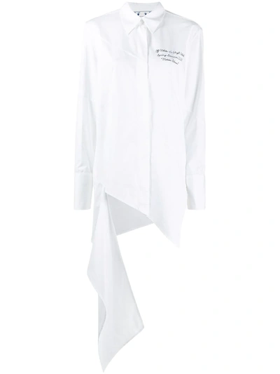 Off-white Spiral White Cotton-poplin Shirt In White And Black