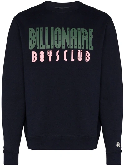 Billionaire Boys Club Navy Logo-print Cotton Sweatshirt In Blue
