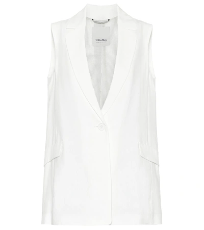 Max Mara Hamburg Linen-blend Vest In White