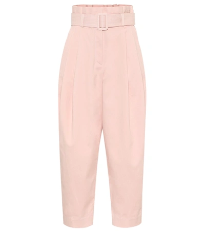 Zimmermann Wavelength Cotton-blend Paperbag Pants In Pink