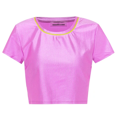 Lanston Sport Malibu Technical-jersey Crop Top In Pink