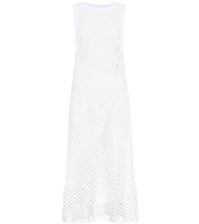 The Row Atis Netted Cotton-blend Midi Dress In White