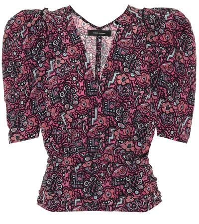 Isabel Marant Rincky Stretch-silk Top In Pink