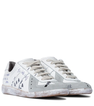 Maison Margiela Vintage Graffiti Sneakers In White