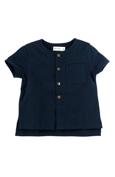 Oliver & Rain Babies' Woven T-shirt In Blue