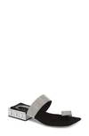 Jeffrey Campbell Women's Alise Crystal Embellished Low-heel Sandals In Black Suede Silver