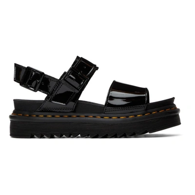 Dr. Martens' Voss Patent Faux-leather Sandals In Black Patent