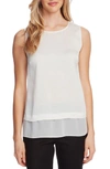 Vince Camuto Layered Hem Sleeveless Top In New Ivory