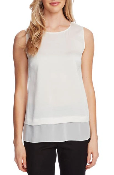 Vince Camuto Layered Hem Sleeveless Top In New Ivory