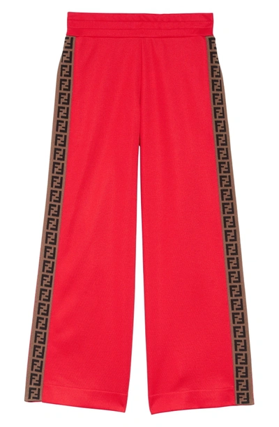 Fendi Snap Track Pants In Red