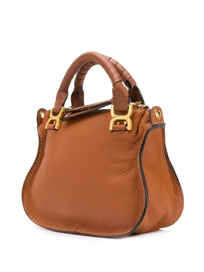 Chloé Tan Mini Marci Double Carry Bag In Brown