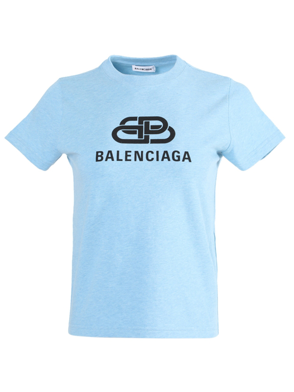 balenciaga blue logo t shirt