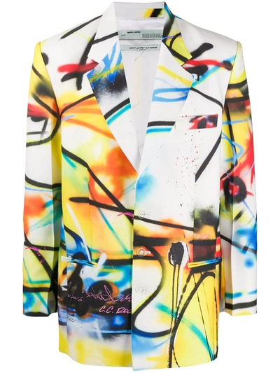 Off-white Futura Spray Print Blazer Multicolor