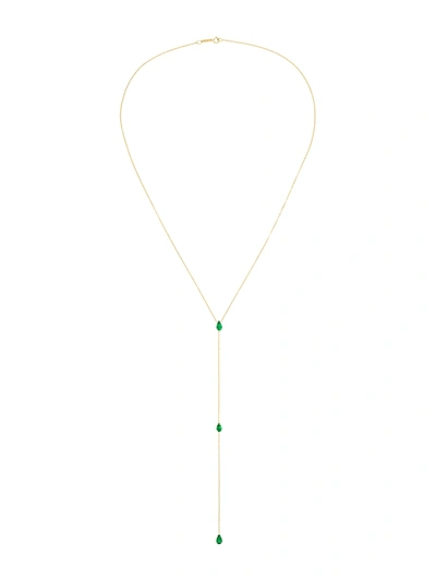 Anita Ko 18kt Yellow Gold Emerald Lariat Necklace