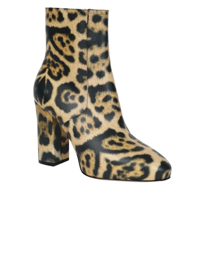 Dries Van Noten Leopard Print Leather Booties In Multicolor