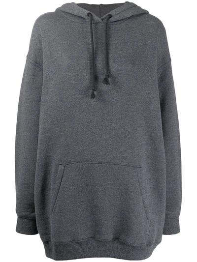 Acne Studios Oversized Label Patch Cotton Hoodie In Grey
