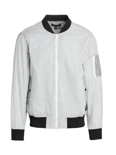 Wesc Striped Seersucker Bomber Jacket In Black