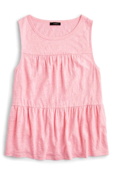 J.crew Tiered Linen Tank In Bright Peppermint