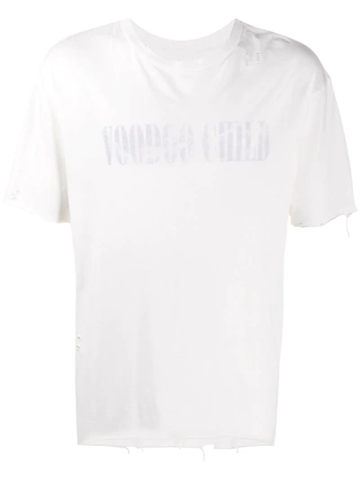 Alchemist Voodoo Child Ripped T-shirt In White