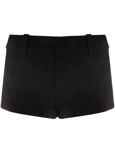 Saint Laurent Low-rise Short-shorts In Black