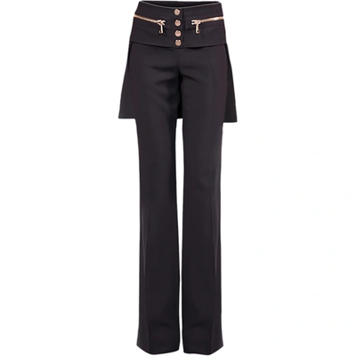 Pre-owned Givenchy Black Crepe Skirt Detail Trouser M