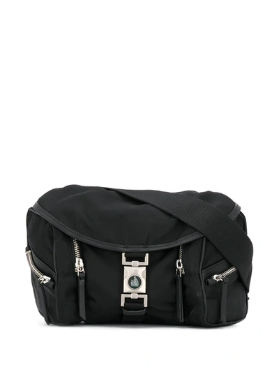 Lanvin Buckled Technical-nylon Belt Bag In Black