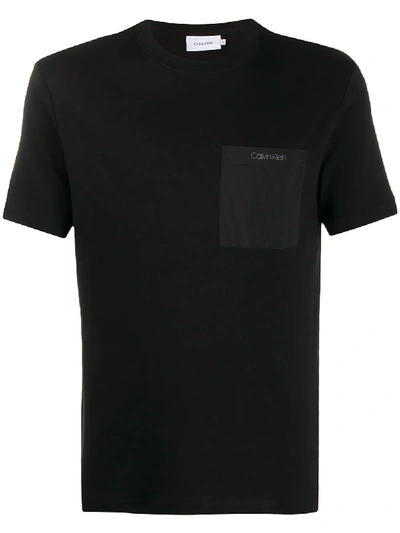 Calvin Klein Black Cotton T-shirt With Logo Pocket