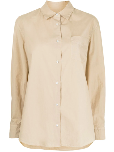 Nili Lotan Kelsey Button-up Cotton Shirt In Khaki