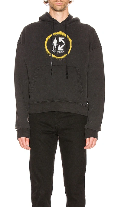 Off-white Spray Circle Hoodie In Black & Multi