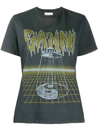 GANNI PRINTED LOGO T-SHIRT 