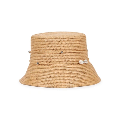 Sensi Studio Lampshade Straw Panama Hat In Beige