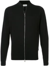 John Smedley Maclean Black Wool Bomber Jacket