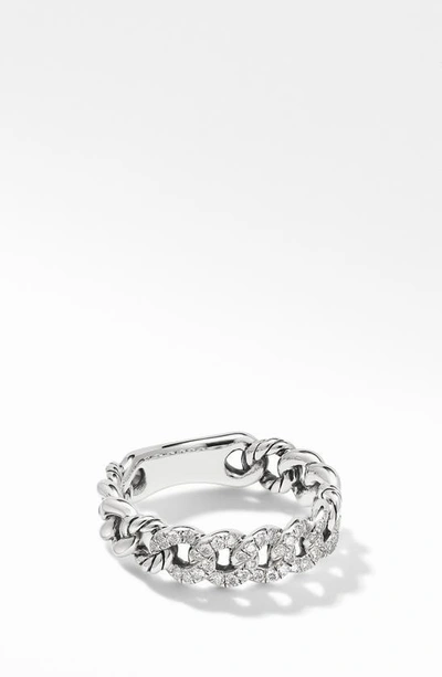 David Yurman Women's Belmont Curb Link Narrow Sterling Silver & Diamond Ring