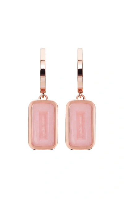 Alina Abegg Pfefferminz Opal 14k Rose Gold Hoop Earrings In Pink