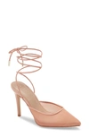Bcbgeneration Hendri Ankle Tie Pointed Toe Pump In Sand