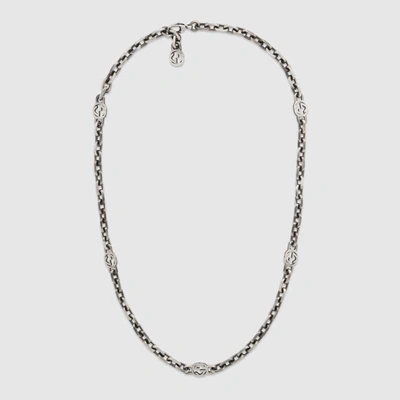 Gucci Sterling Silver Interlocking G Necklace In Undefined