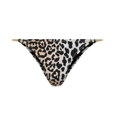 Reina Olga Hawn Leopard-print Bikini Bottoms In Beige