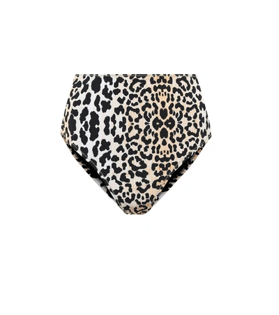 Reina Olga Hutton Leopard-print Bikini Bottoms In Beige