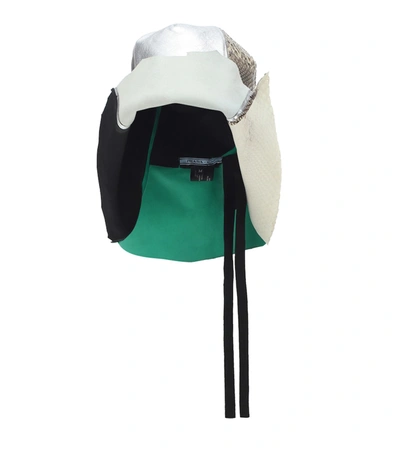 Prada Leather, Suede And Python Hat In Multicoloured