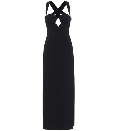 Versace Stretch-crêpe Gown In Black