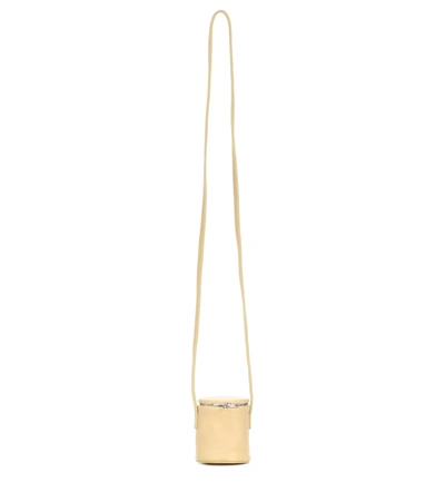 Colovos Leather Bucket Bag In Beige