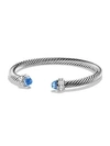 David Yurman Cable Classics Bracelet With Blue Topaz And Diamonds