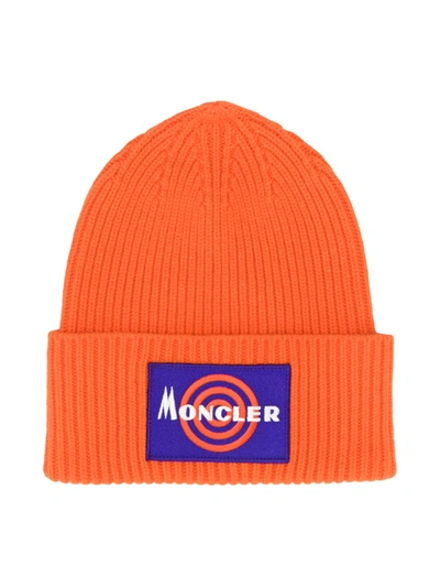 Moncler Logo Wool-cashmere Hat In Orange | ModeSens