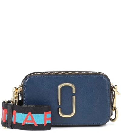 Marc Jacobs Snapshot Saffiano Leather Crossbody In Blue,black,grey