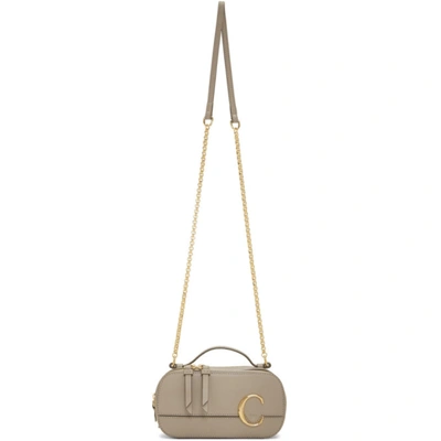 Chloé Chloe C Vanity Shoulder Bag In Grey Leather In 23w Motgrey